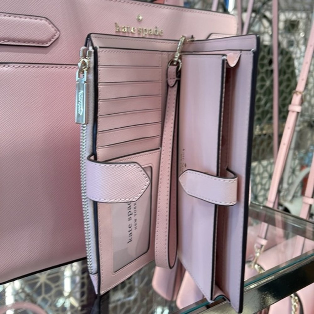 Kate Spade Staci Phone Wallet Wristlet Chalk Pink - Picture 7 of 16